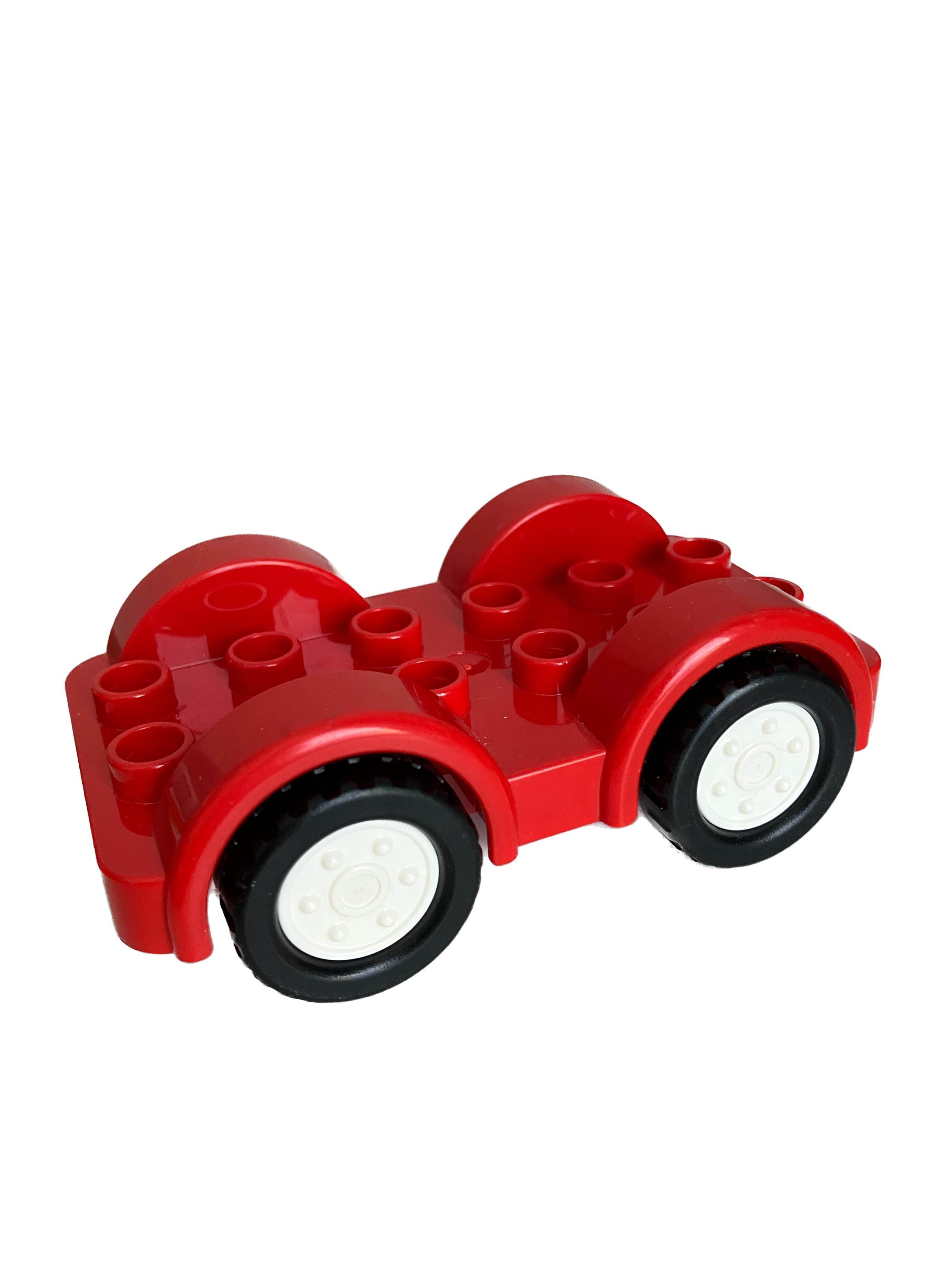 Lego® Duplo® podvozek k autu červený, bílá kolečka